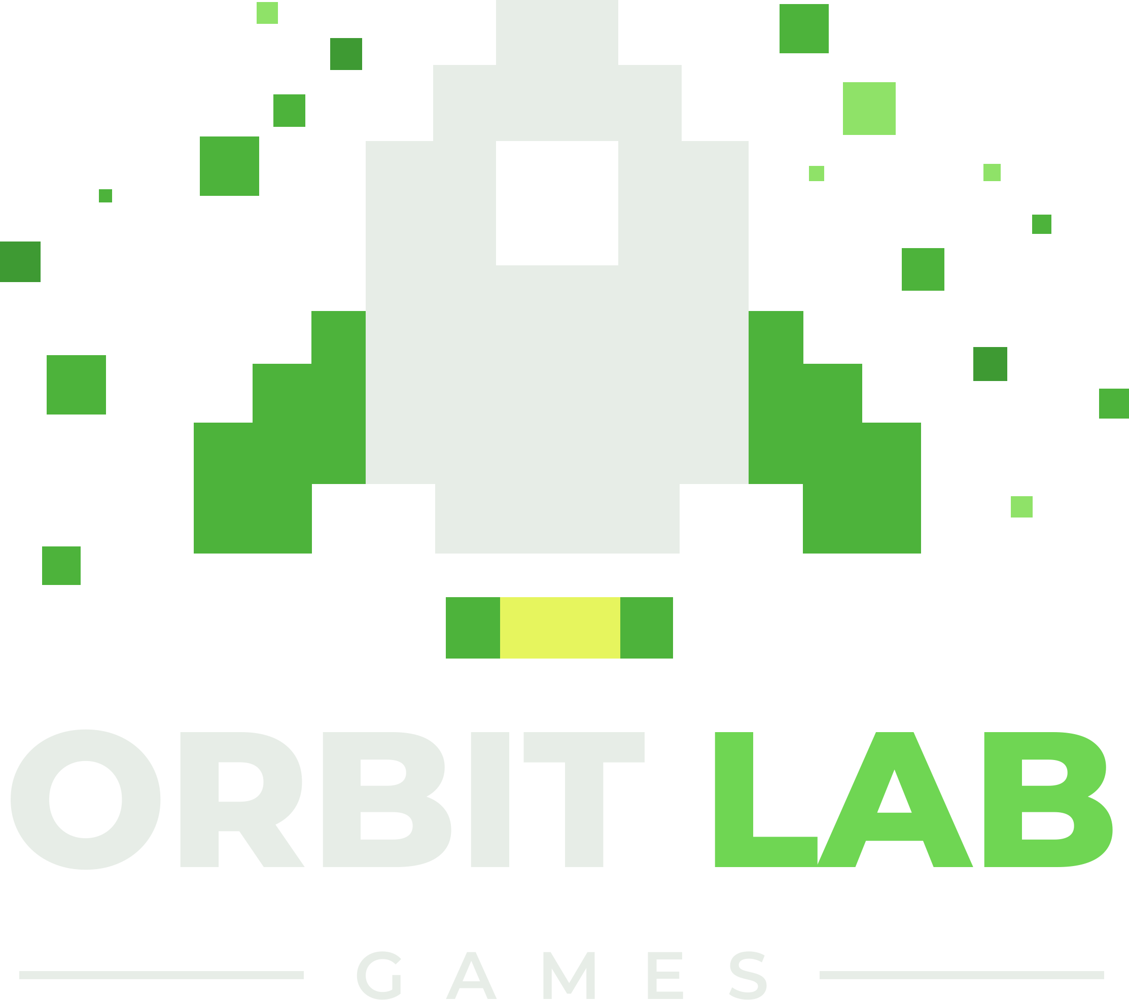 Orbit Lab Games logosu, koyu zemin