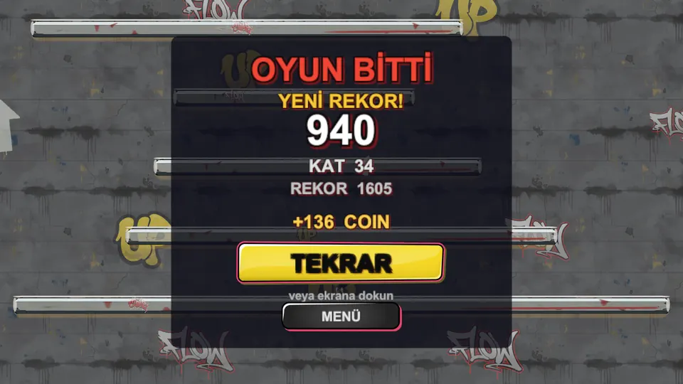 Oyun bitti kartı