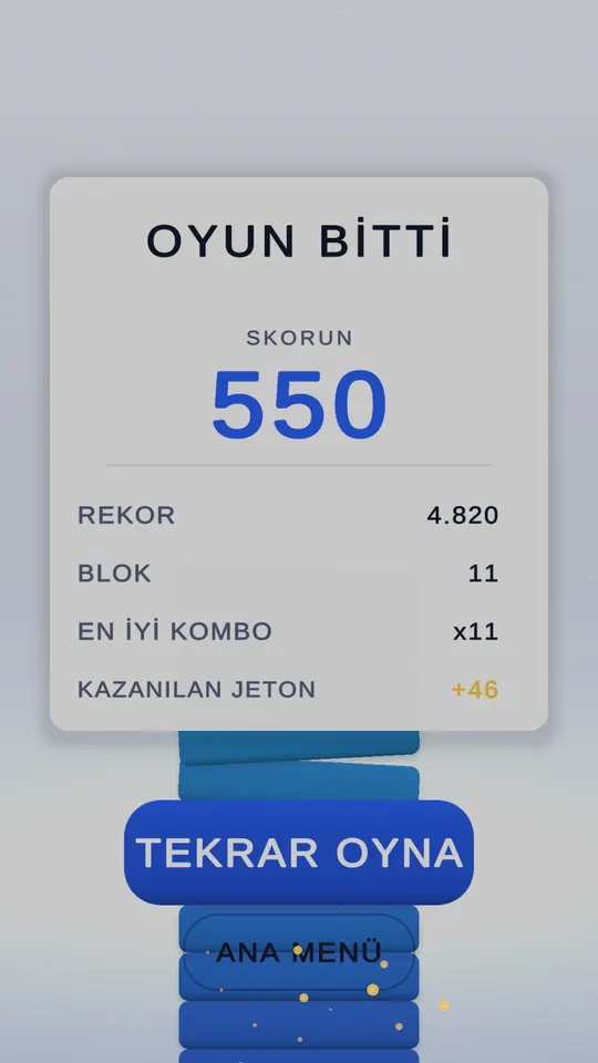 Sonuç ekranı